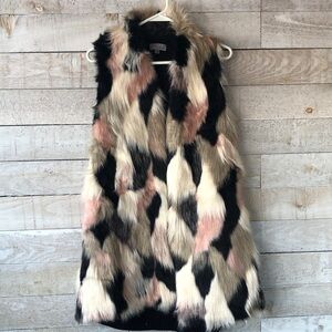 Joseph A. faux Fur long vest